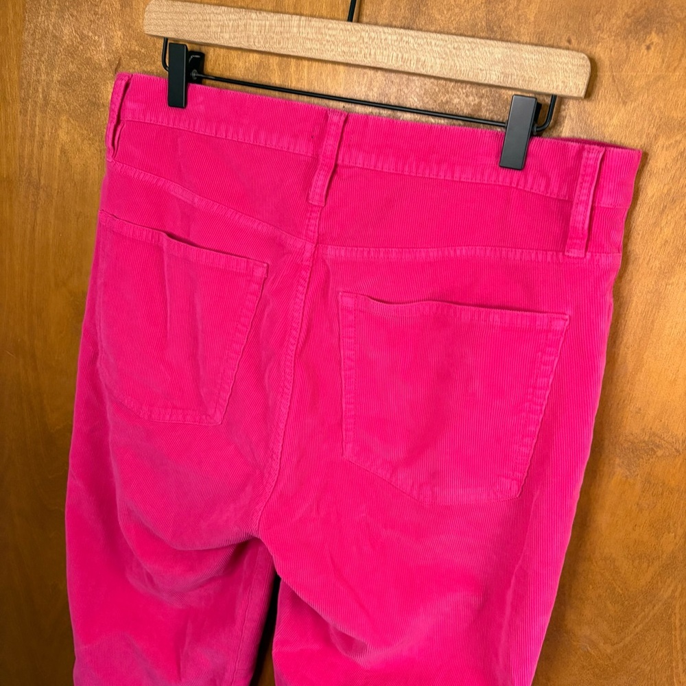 J. Crew Hot Pink High Rise Corduroy Straight Leg Pants 31 Preppy Retro 70s Artsy - Picture 6 of 12